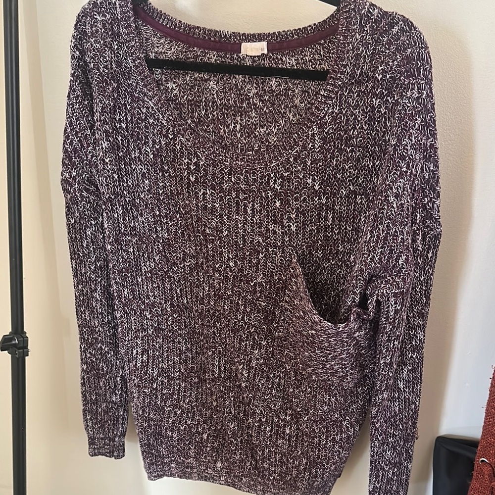 GARAGE Women's Marled Purple Sweater